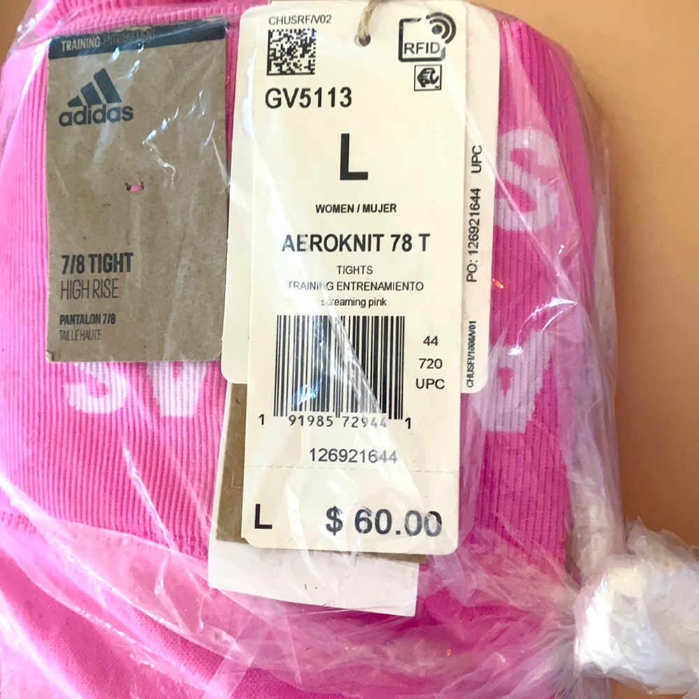 Women's adidas Training Aeroknit Cropped High-Rise Tights - Picture 6 of 6